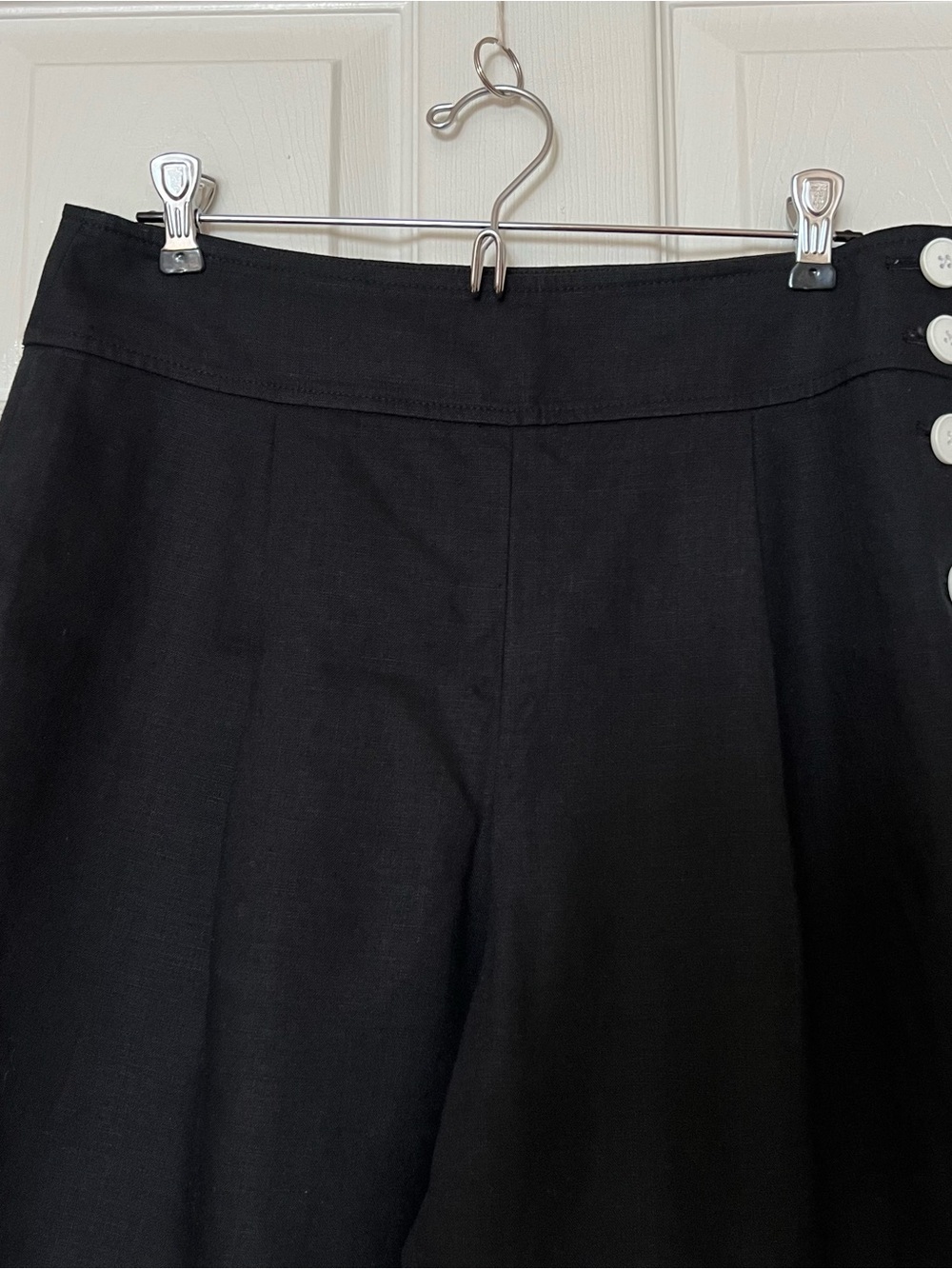 Club Monaco Black Linen Culottes Straight Leg Capri Pants - Sz 6 - Picture 3 of 12